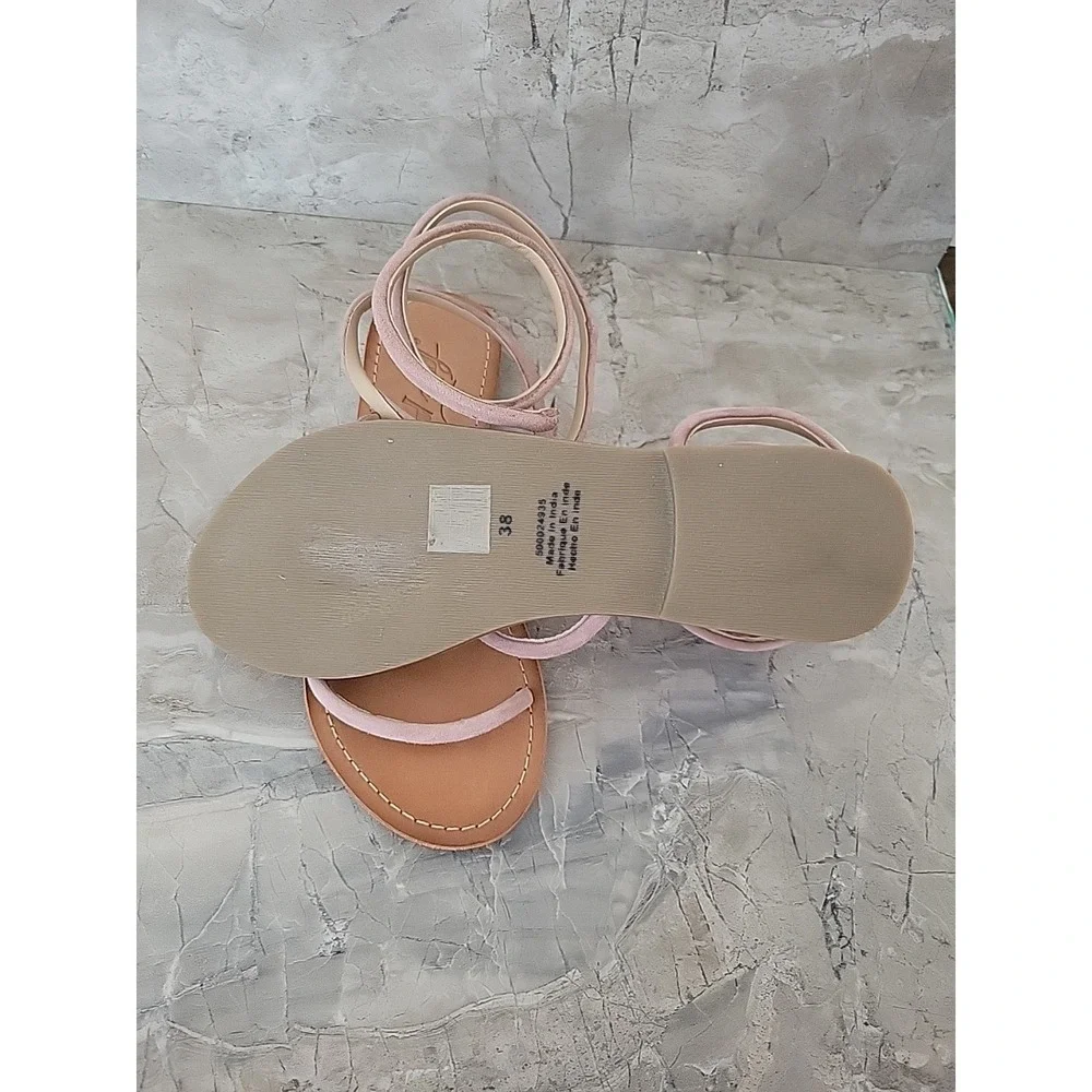 FREE PEOPLE Havana Gladiator Wrap  Pink Flat Sandals 38/US 7.5